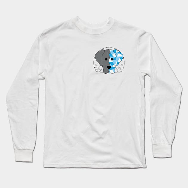 Geometric Silver Lab Long Sleeve T-Shirt by Kali Farnsworth